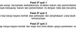 Pasal 27 Ayat 1 Adalah